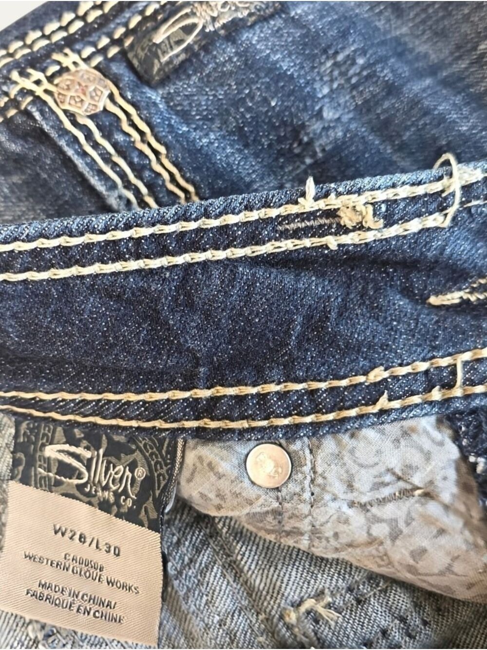 Silver Jeans Suki Surplus Bootcut Jeans W28  Y2K Western Dark Wash - Picture 9 of 10
